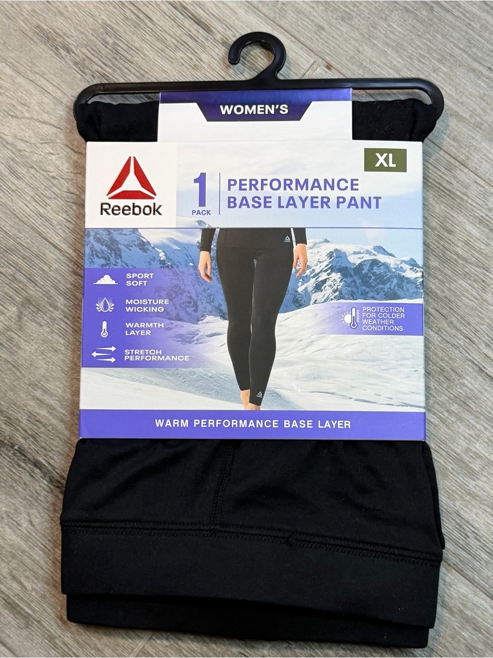 Reebok Womens Performance Base Layer Pants Black XL NWT
